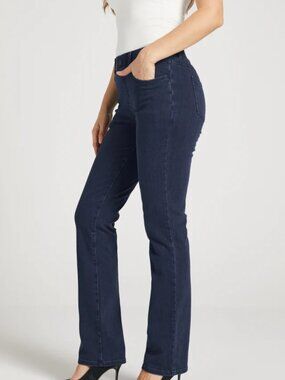 New Betabrand Dark Indigo Straight 4 Pocket Yoga Denim Jeans 2X
